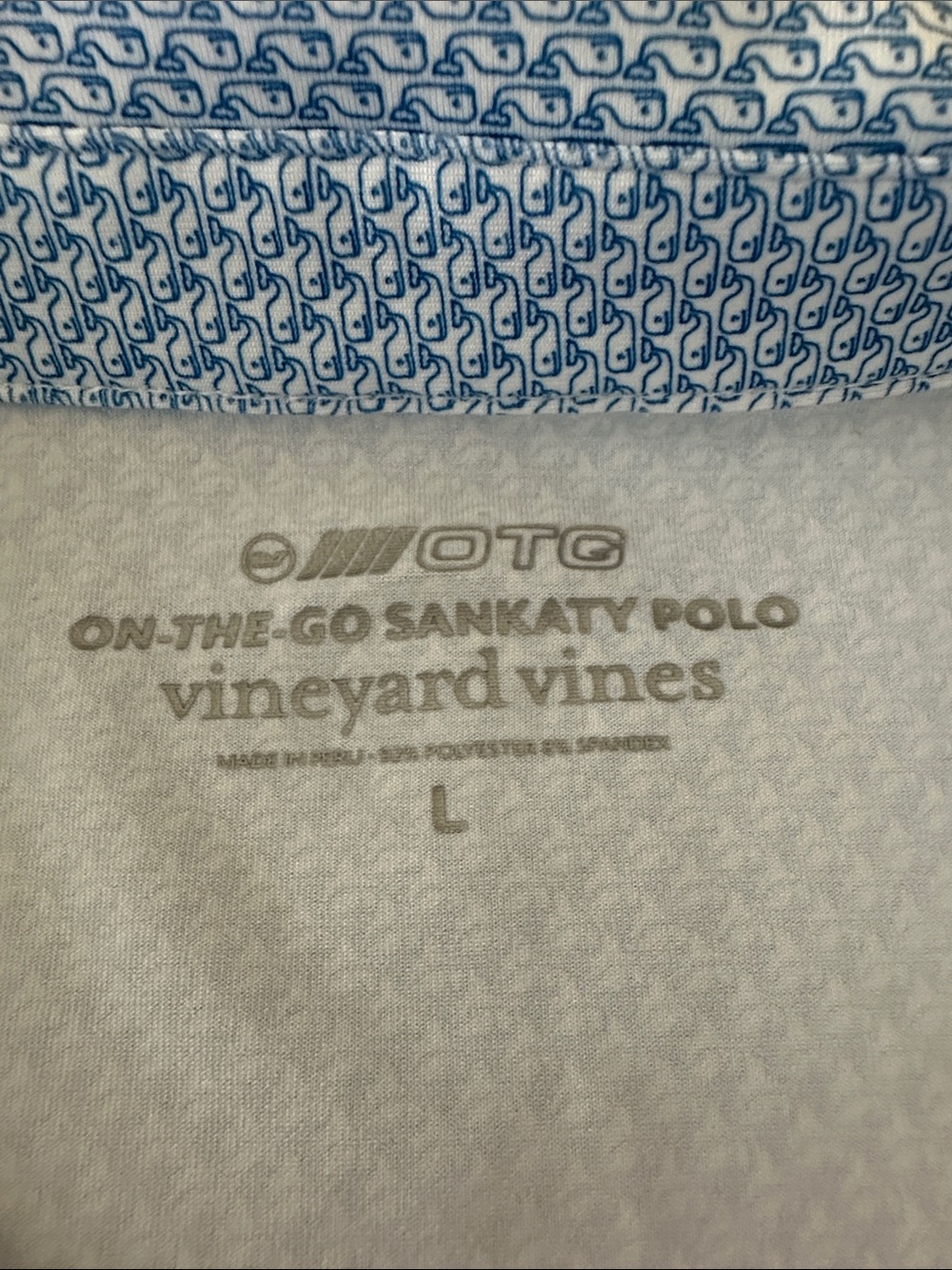 Vineyard Vines On The Go Sankaty Polo blue whale print size L - Picture 5 of 9